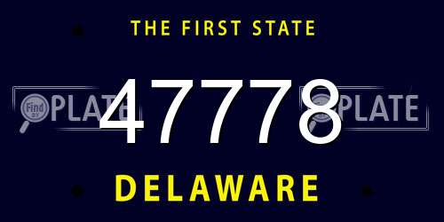 47778 Delaware License Plate