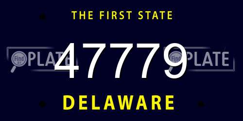 47779 Delaware License Plate