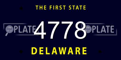 4778 Delaware License Plate