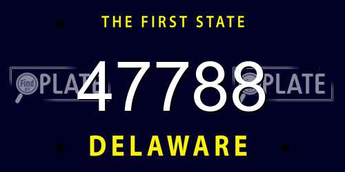 47788 Delaware License Plate