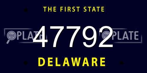 47792 Delaware License Plate