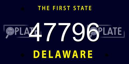 47796 Delaware License Plate
