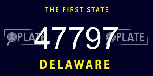 47797 Delaware License Plate