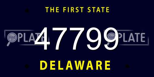 47799 Delaware License Plate