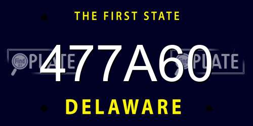 477A60 Delaware License Plate