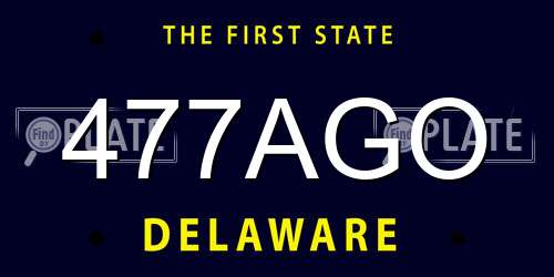 477AGO Delaware License Plate