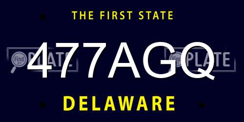 477AGQ Delaware License Plate