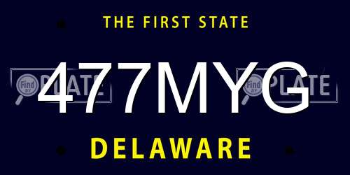 477MYG Delaware License Plate