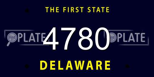 4780 Delaware License Plate