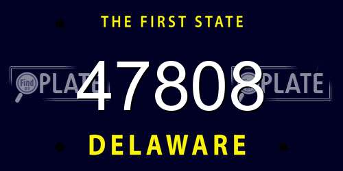 47808 Delaware License Plate