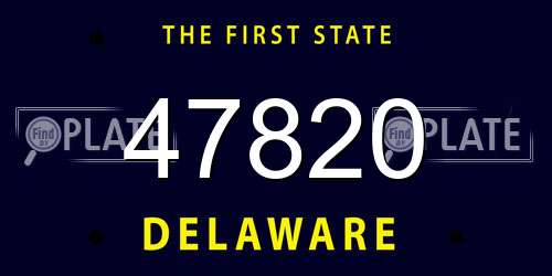 47820 Delaware License Plate