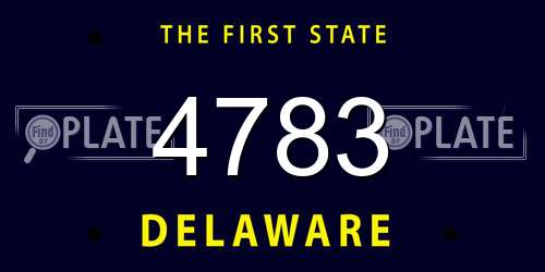 4783 Delaware License Plate