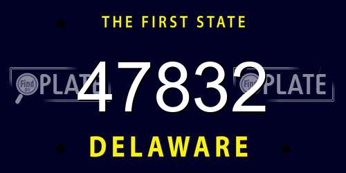 47832 Delaware License Plate