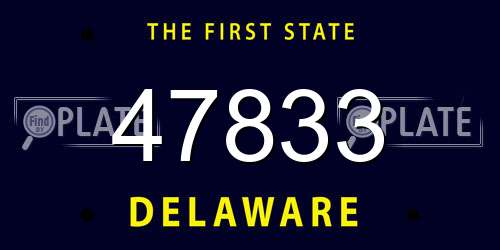 47833 Delaware License Plate