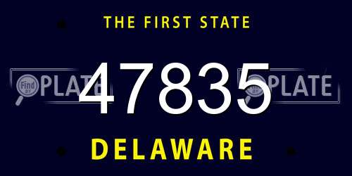 47835 Delaware License Plate