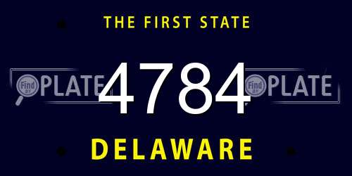 4784 Delaware License Plate
