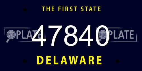 47840 Delaware License Plate
