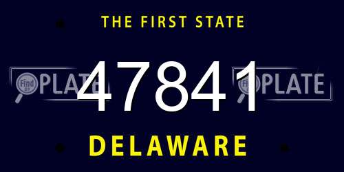47841 Delaware License Plate