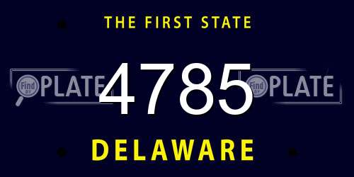 4785 Delaware License Plate