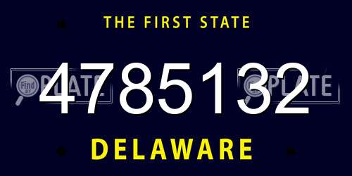 4785132 Delaware License Plate
