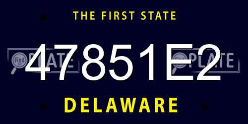 47851E2 Delaware License Plate