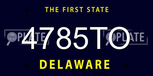 4785TO Delaware License Plate