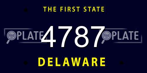 4787 Delaware License Plate