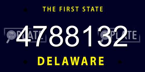 4788132 Delaware License Plate