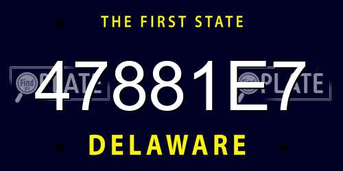 47881E7 Delaware License Plate