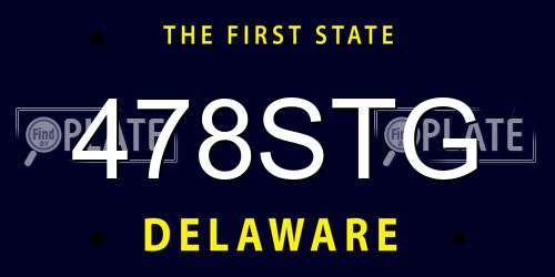 478STG Delaware License Plate