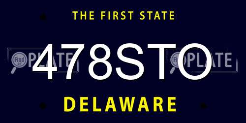 478STO Delaware License Plate