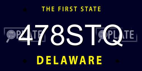 478STQ Delaware License Plate