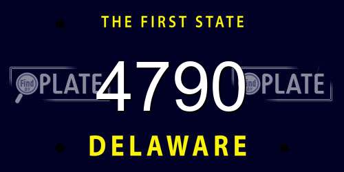 4790 Delaware License Plate
