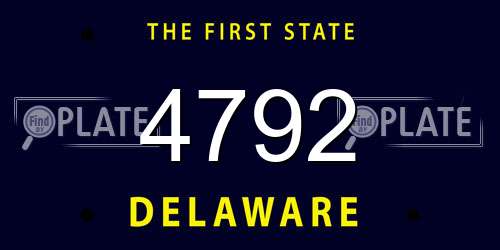 4792 Delaware License Plate