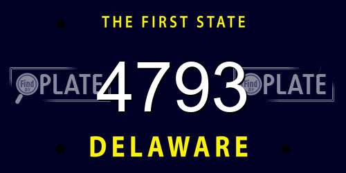 4793 Delaware License Plate