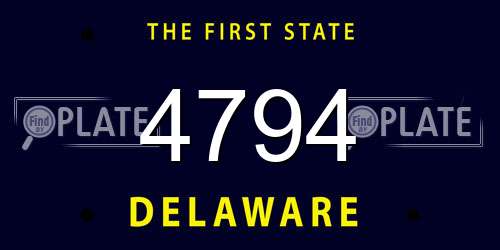 4794 Delaware License Plate