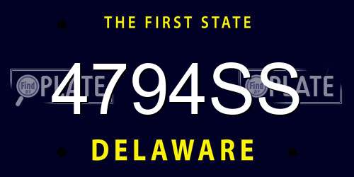 4794SS Delaware License Plate