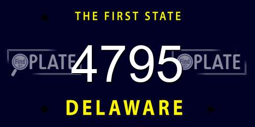 4795 Delaware License Plate
