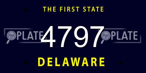 4797 Delaware License Plate