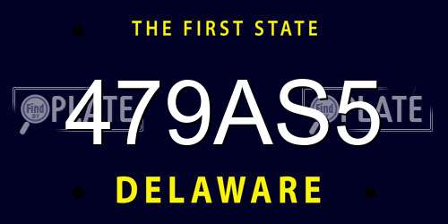 479AS5 Delaware License Plate