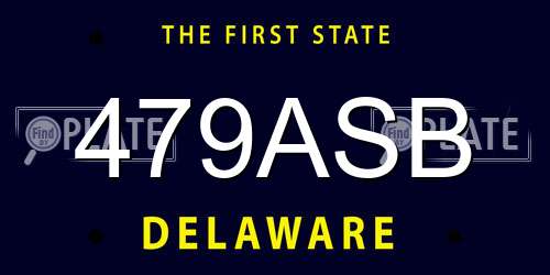 479ASB Delaware License Plate
