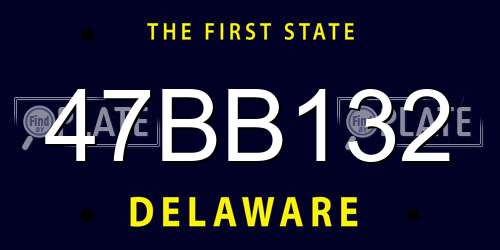 47BB132 Delaware License Plate
