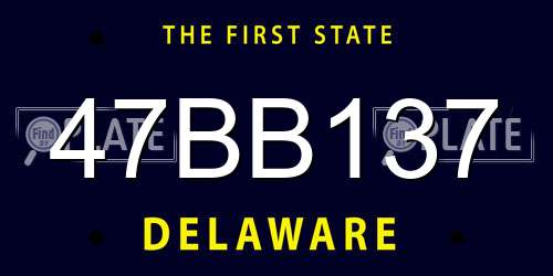 47BB137 Delaware License Plate
