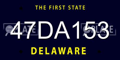 47DA153 Delaware License Plate