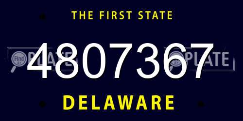 4807367 Delaware License Plate
