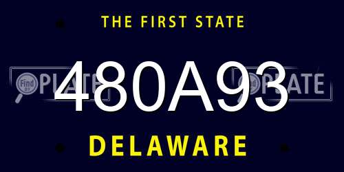 480A93 Delaware License Plate