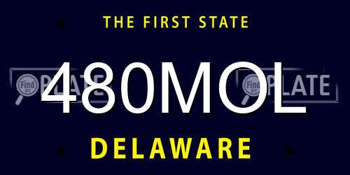 480MOL Delaware License Plate