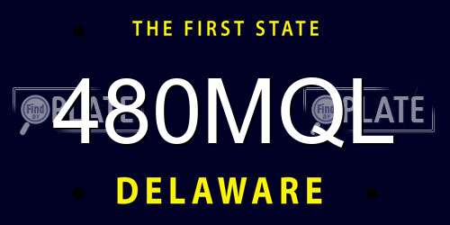 480MQL Delaware License Plate