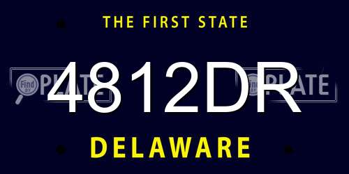 4812DR Delaware License Plate