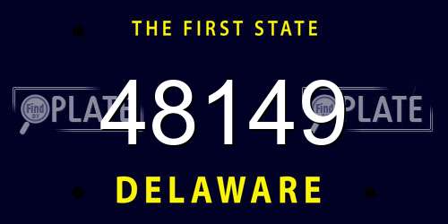 48149 Delaware License Plate
